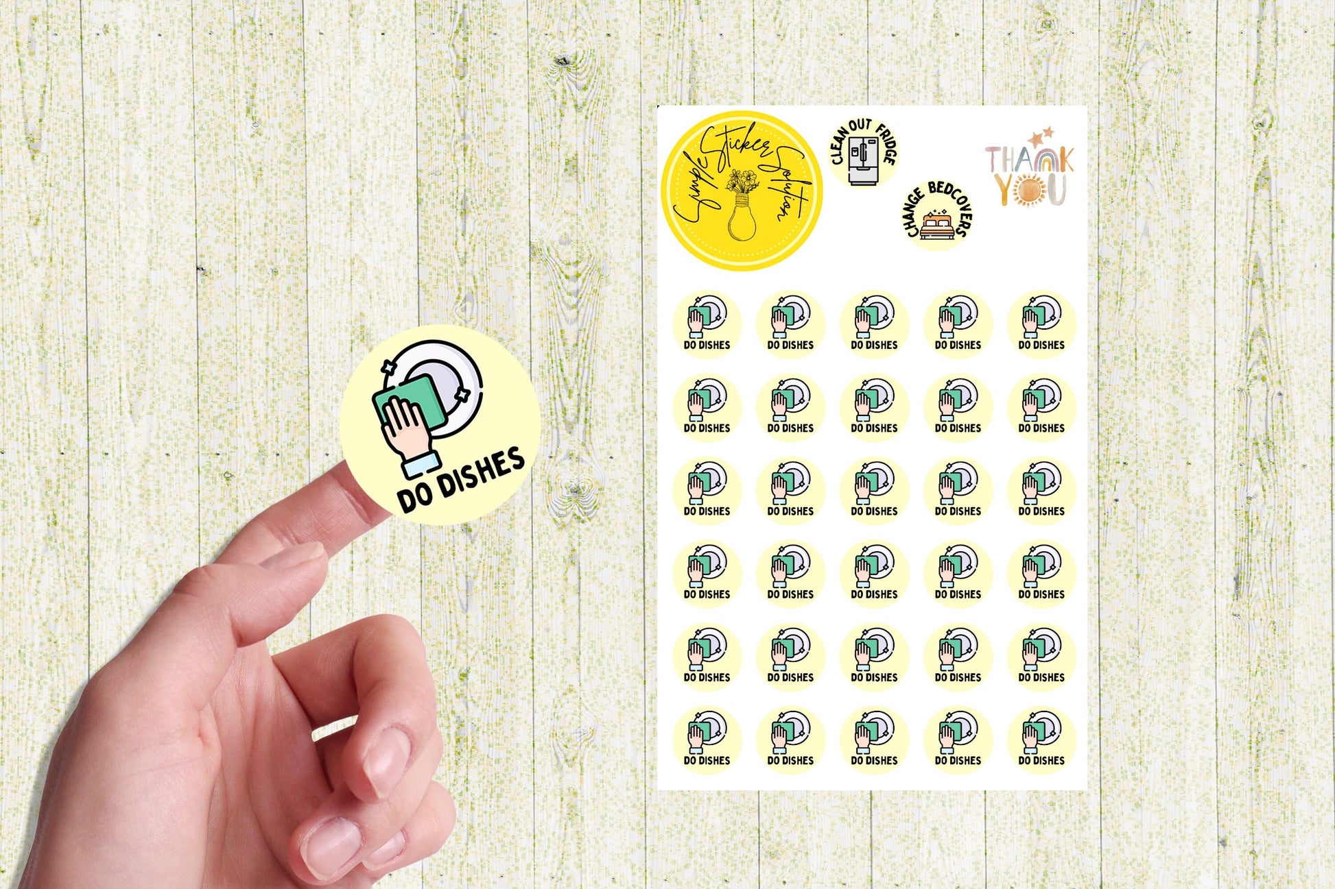 Do Dishes Stickers, Daily/Weekly/Fortnightly Chores, Diary Stickers, Planner Sticker Sheet, Planner, Calendar Sticker