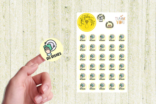 Do Dishes Stickers, Daily/Weekly/Fortnightly Chores, Diary Stickers, Planner Sticker Sheet, Planner, Calendar Sticker