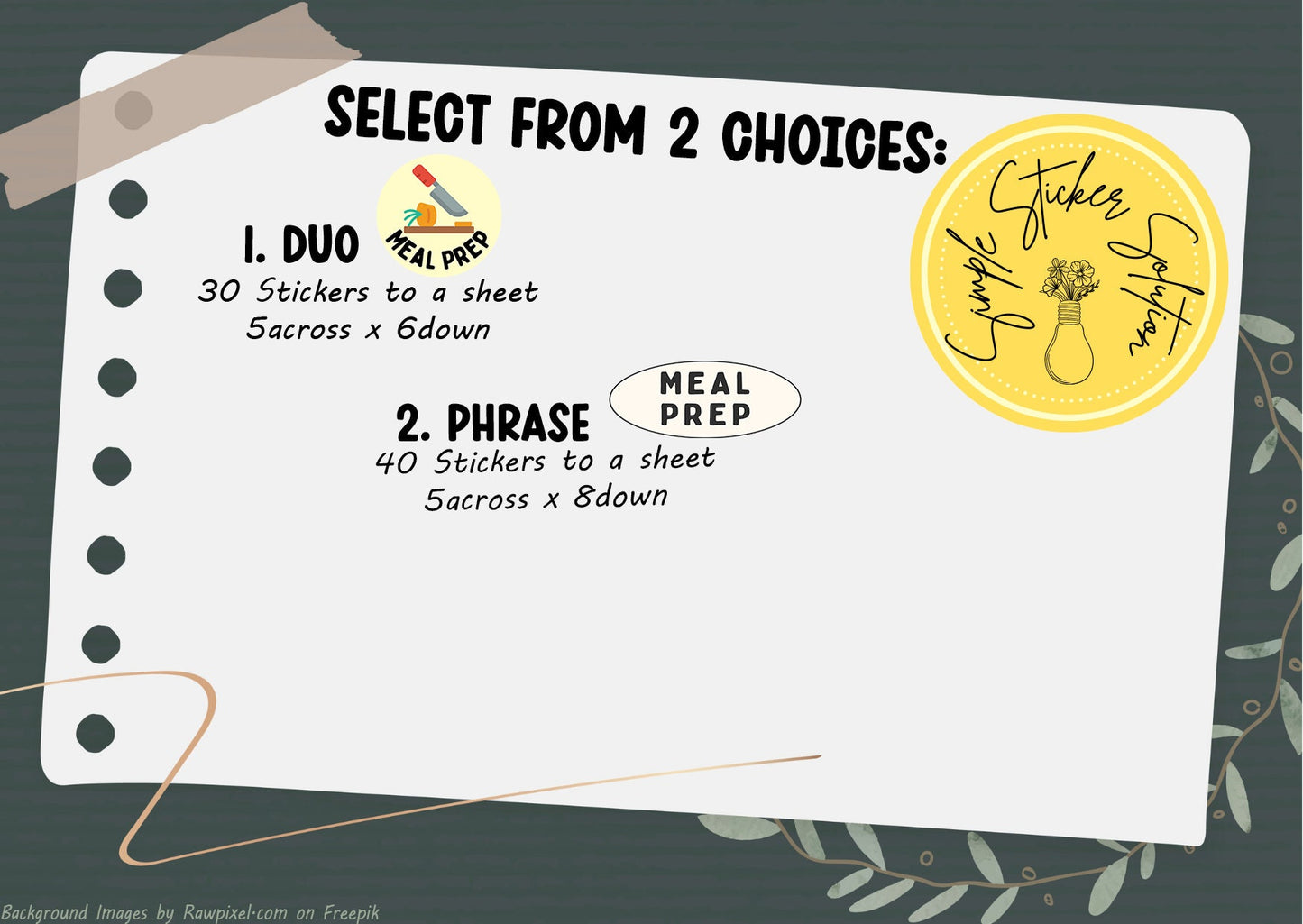 Meal Prep Stickers, Daily/Weekly/Fortnightly Meal Planning, Diary Stickers, Planner Sticker Sheet, Planner, Calendar Sticker