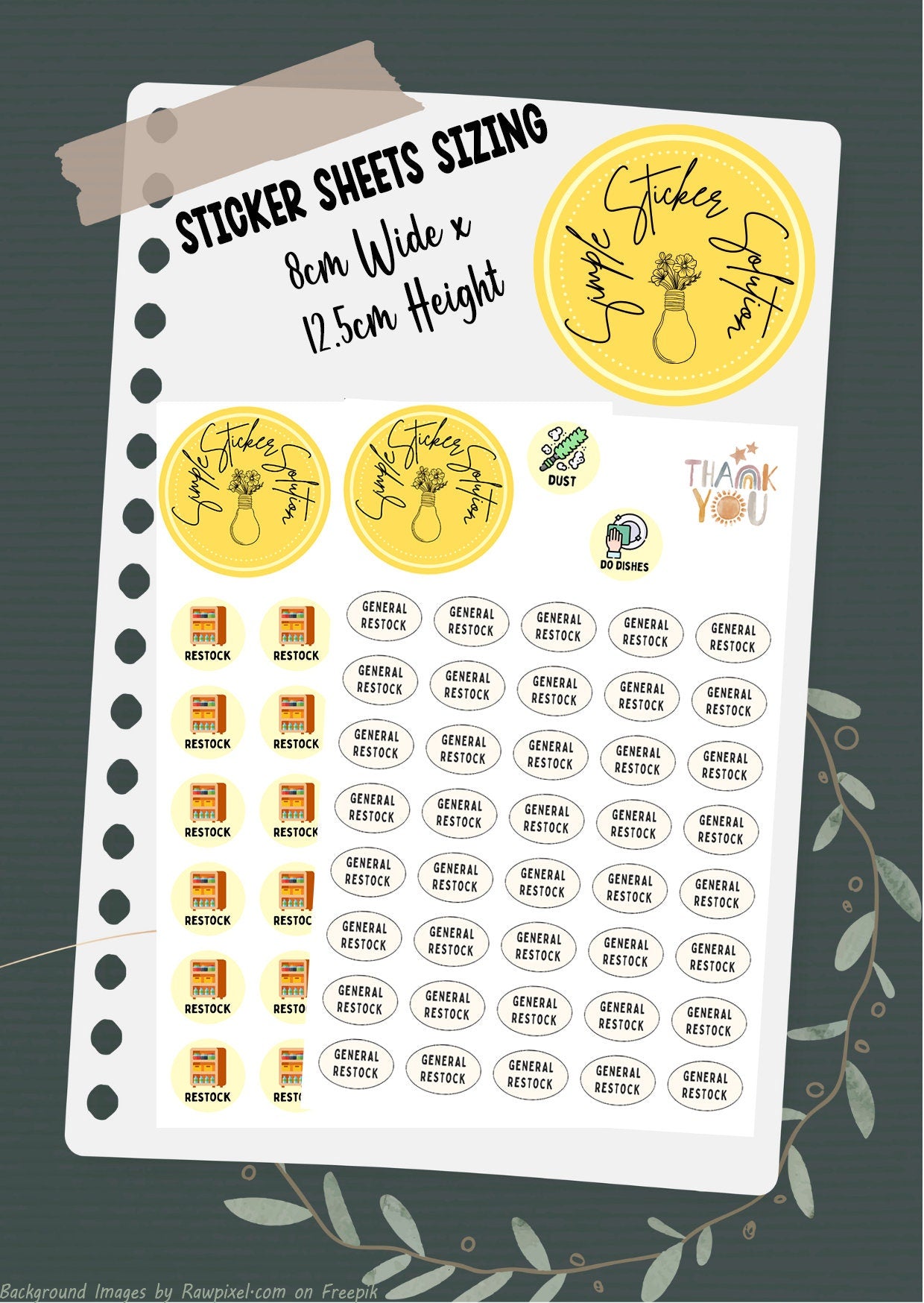 Restock Planner Stickers: Weekly Chore Calendar Stickers