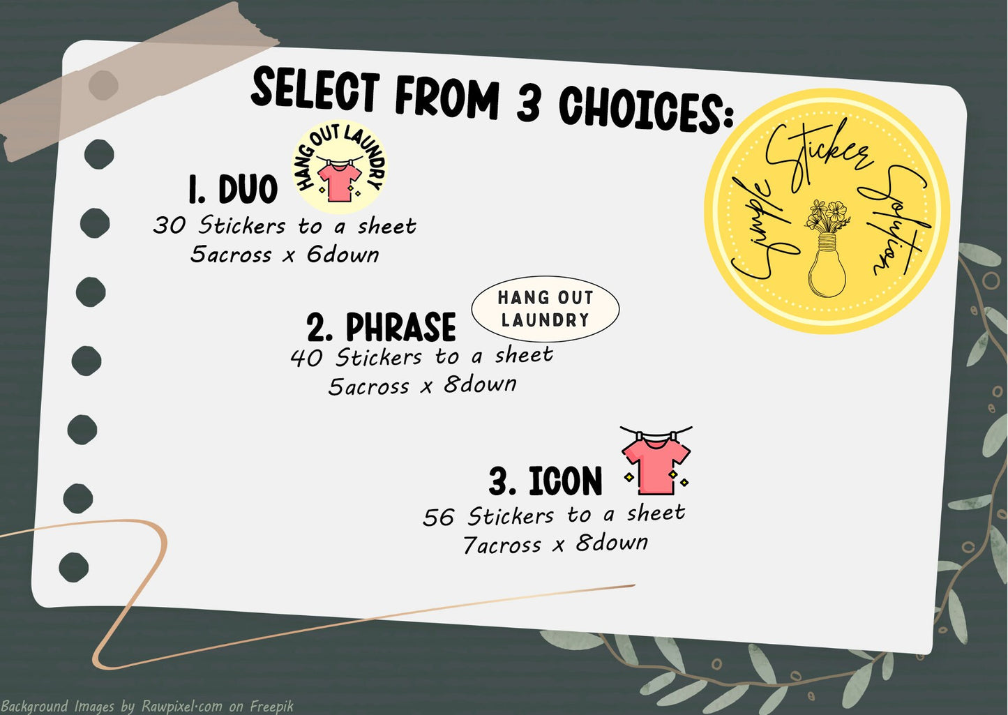 Laundry Day Planner Stickers: Chore Chart Stickers