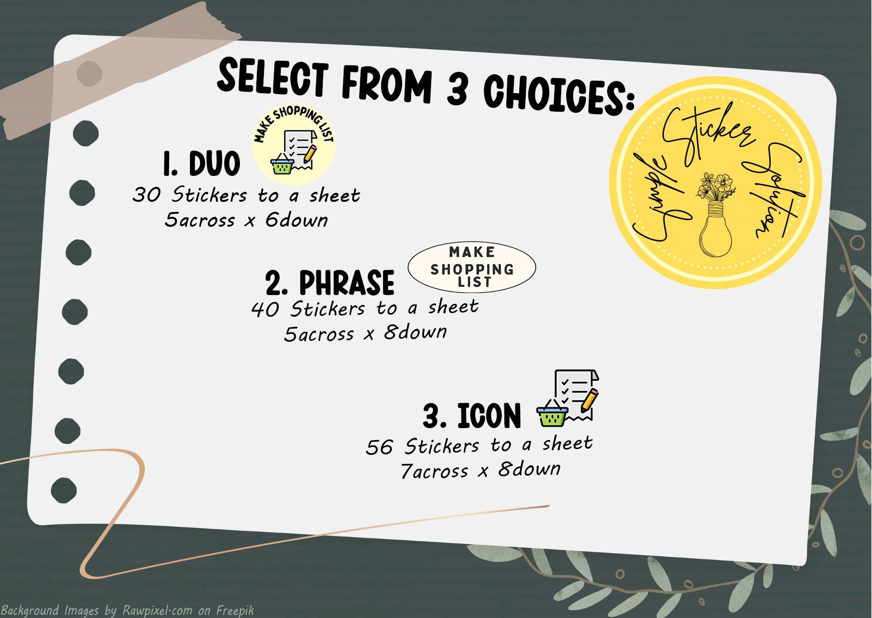 Make a Shopping List Stickers, Weekly/Fortnightly/Monthly Chores, Diary Stickers, Planner Sticker Sheet, Planner, Calendar Sticker