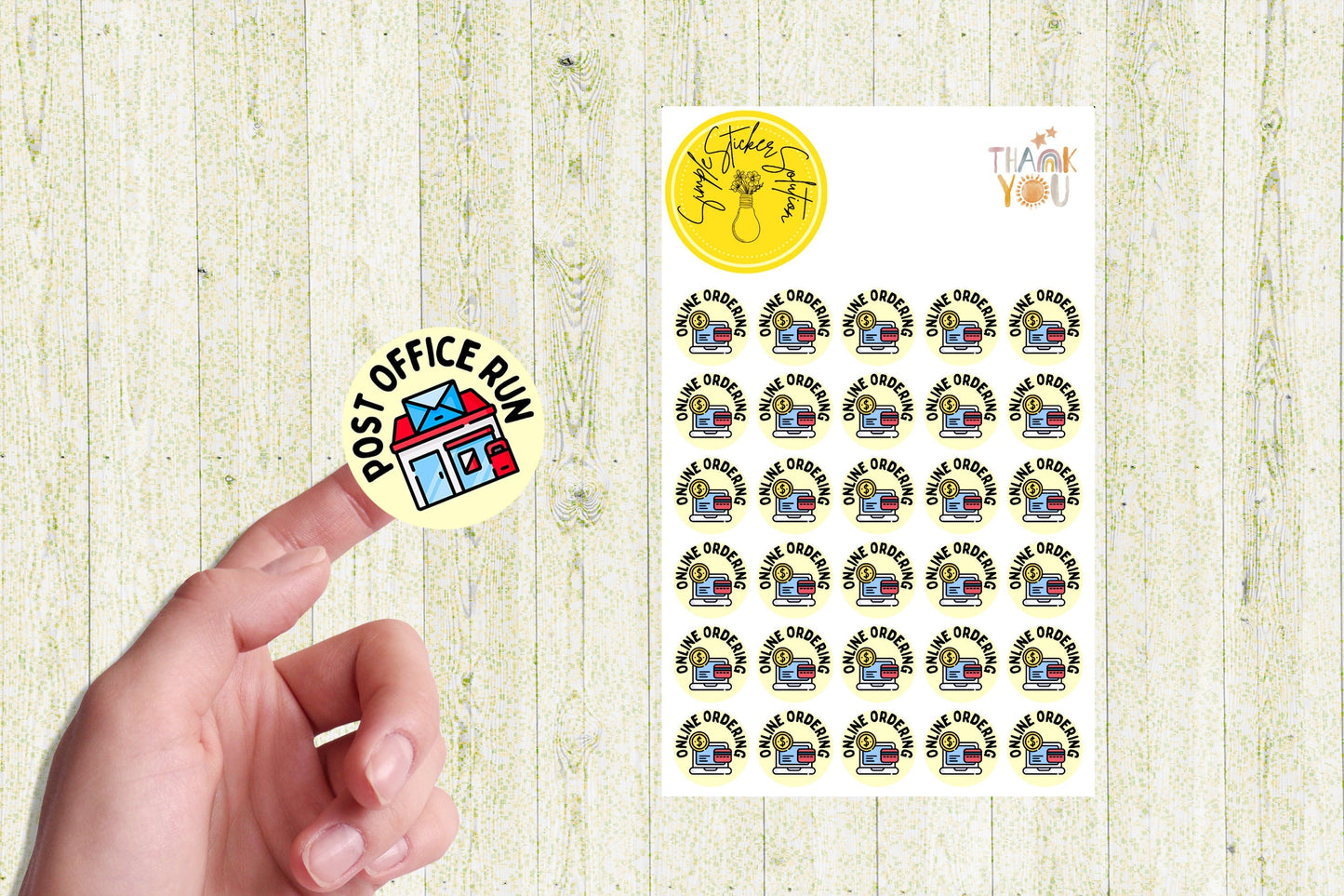 Post Office Run Planner Stickers: Icon & Phrase Vinyl Decals