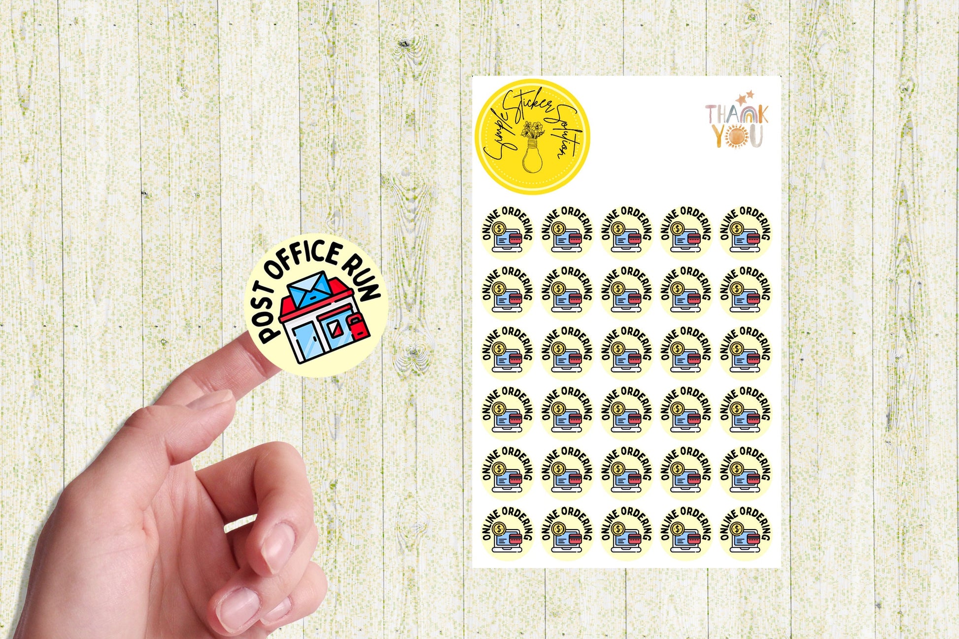 Post Office Run Planner Stickers: Icon & Phrase Vinyl Decals