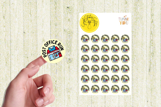 Post Office Run Planner Stickers: Icon & Phrase Vinyl Decals