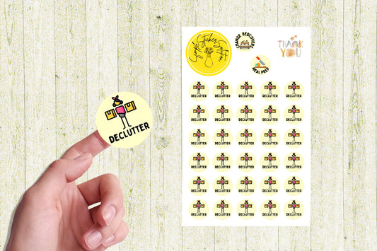 Declutter Planner Stickers: Weekly Chore Calendar Stickers