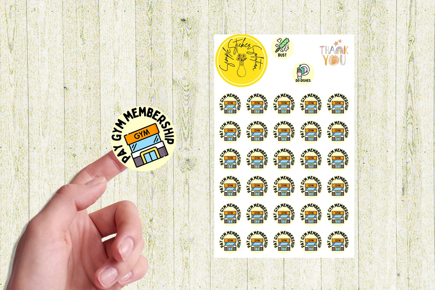 Gym Membership Stickers, Fitness & Finances, Never Miss a Bill, Diary Stickers, Planner Sticker Sheet, Calendar Sticker, Organiser Stickers