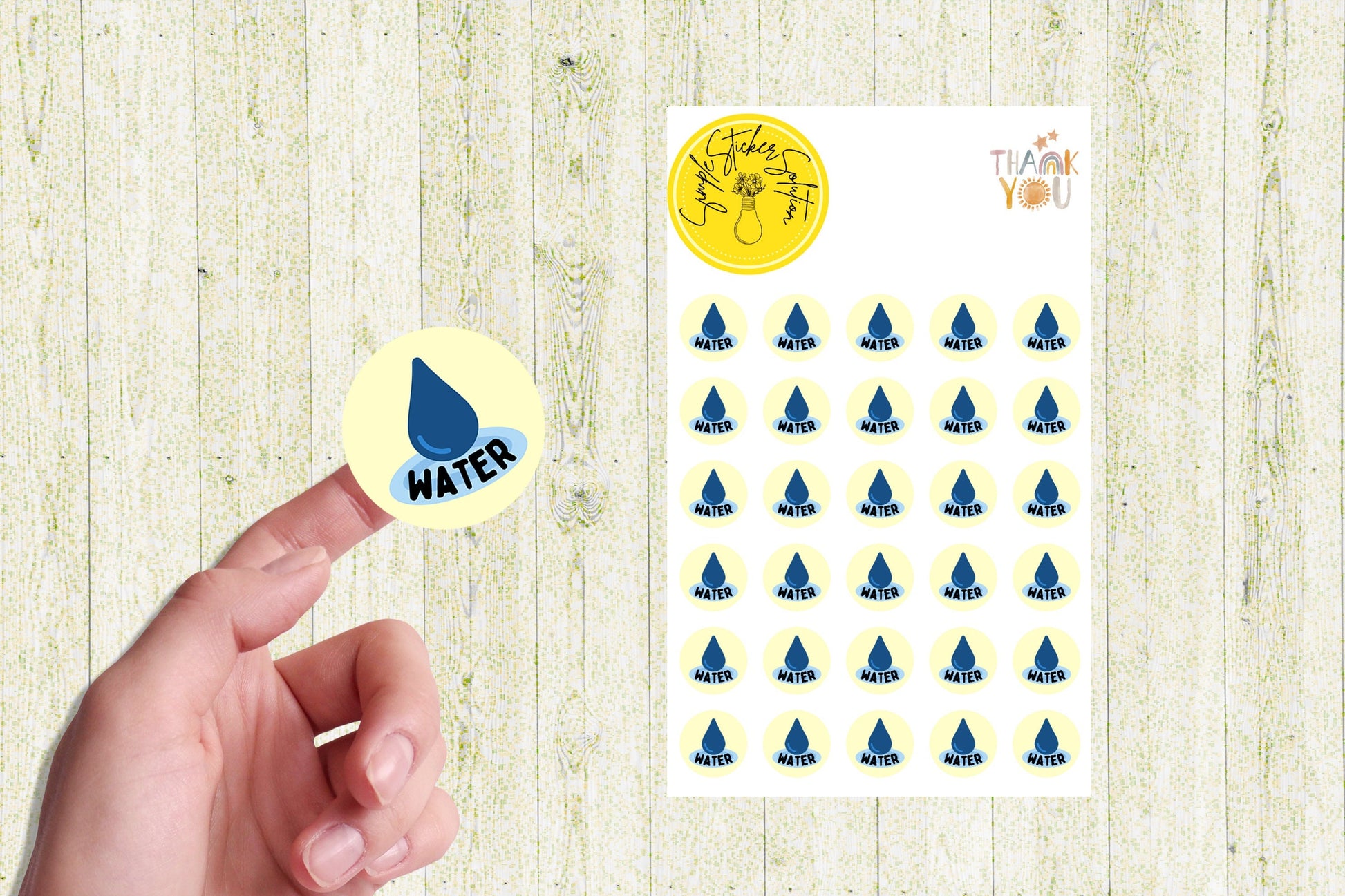 Water Bill Planner Stickers: Icon & Phrase Sheet