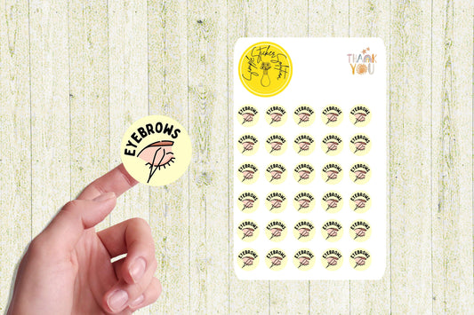 Eyebrow Appointment Stickers, Health & Beauty, Diary Stickers, Planner Sticker Sheet, Calendar Sticker, Organiser Stickers