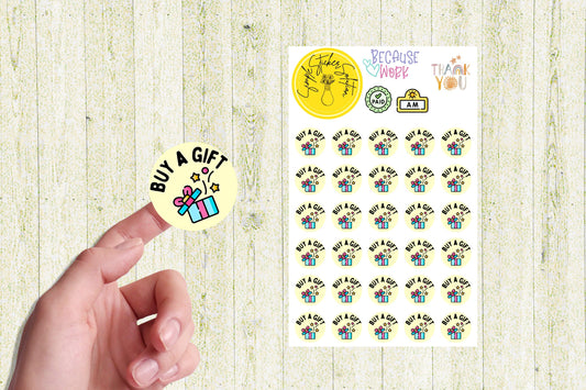 Gift Reminder Stickers: Planner Calendar Stickers