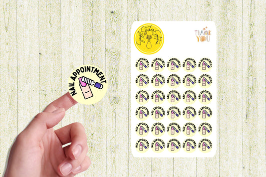 Nail Appointment Reminder Stickers, Health & Beauty, Diary Stickers, Planner Sticker Sheet, Calendar Sticker, Organiser Stickers
