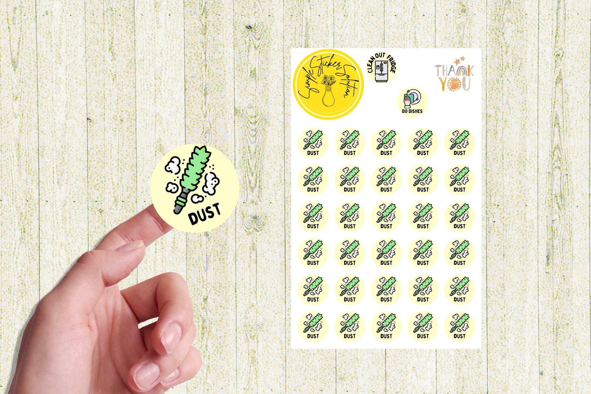 Dust Stickers, Weekly/Fortnightly Chores, Diary Stickers, Planner Sticker Sheet, Planner, Calendar Sticker