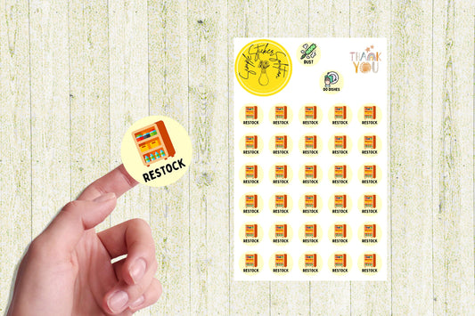 Restock Planner Stickers: Weekly Chore Calendar Stickers