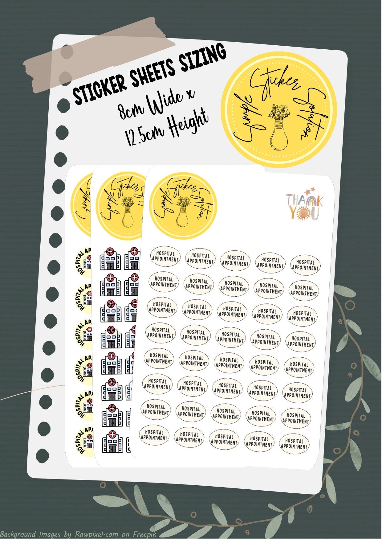 Hospital Appointment Planner Stickers: Medical Diary Calendar Stickers