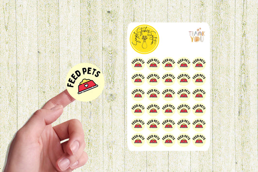 Feed Your Pet Stickers, Pets, Animals, Diary Stickers, Planner Sticker Sheet, Planner, Calendar Sticker