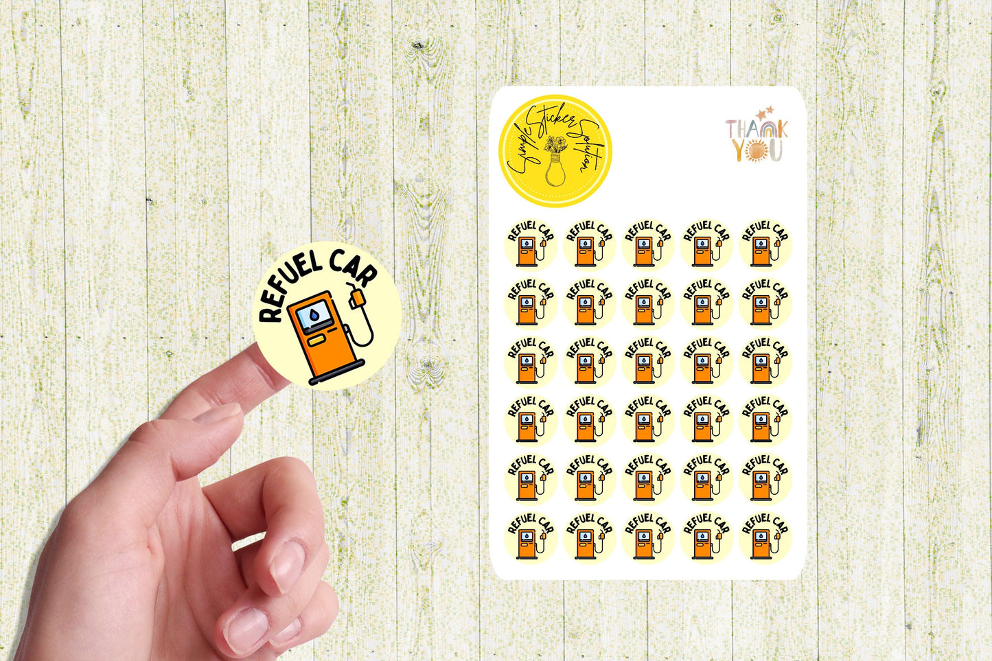 Refuel Car Planner Stickers: Vehicle Calendar Stickers