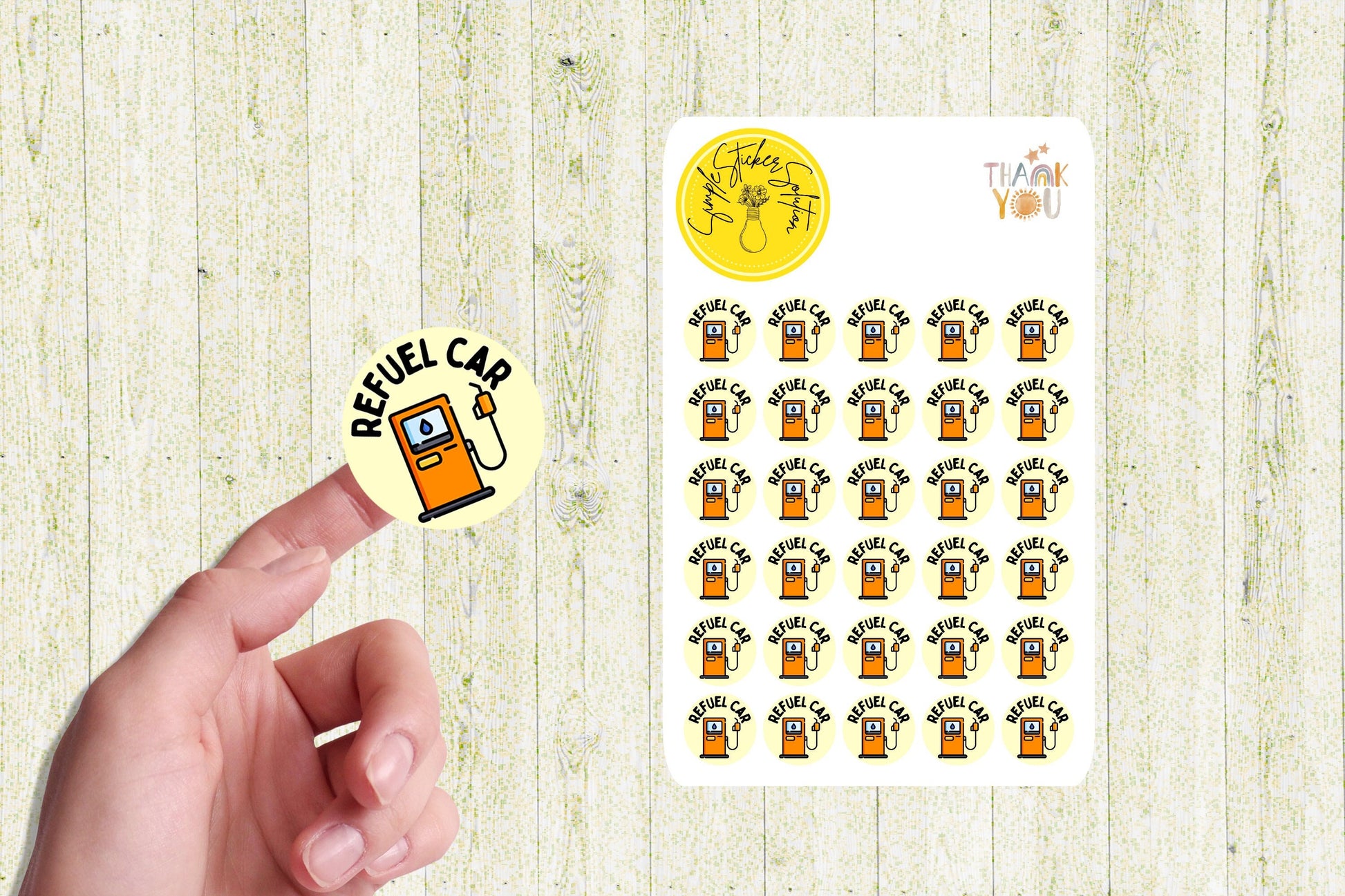 Refuel Car Planner Stickers: Vehicle Calendar Stickers