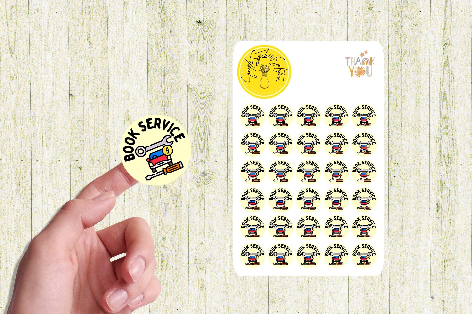 Vehicle Service Planner Stickers: Car Maintenance Calendar Stickers