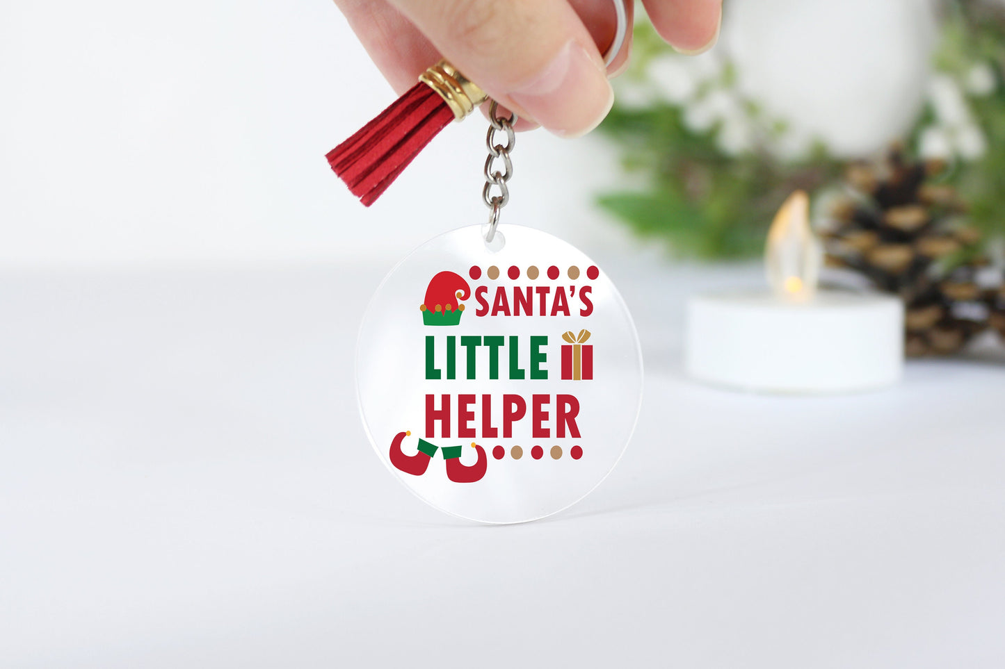 Custom Christmas Acrylic Keyring: Snowman Bag Tag