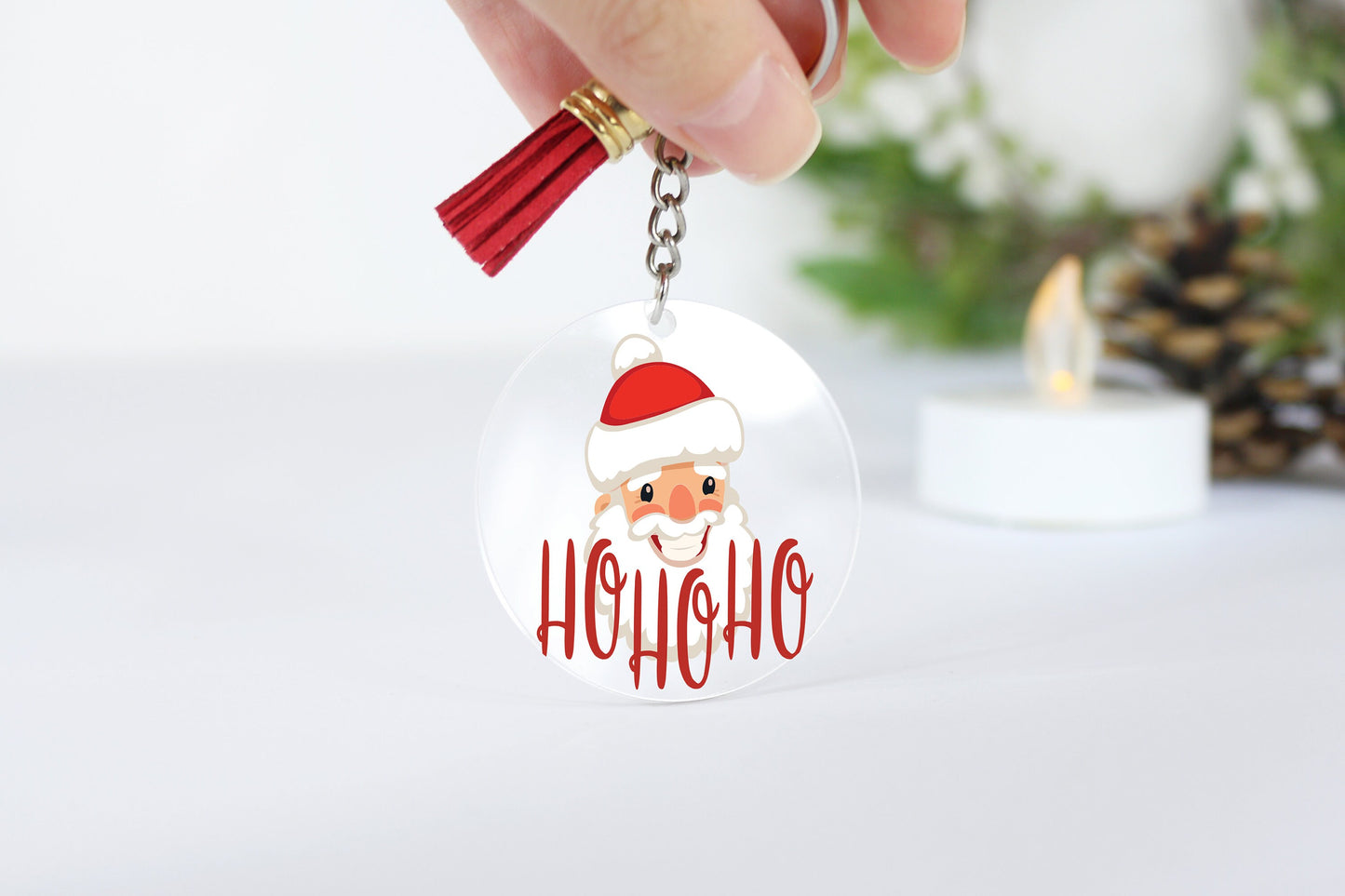 Custom Christmas Acrylic Keyring: Snowman Bag Tag