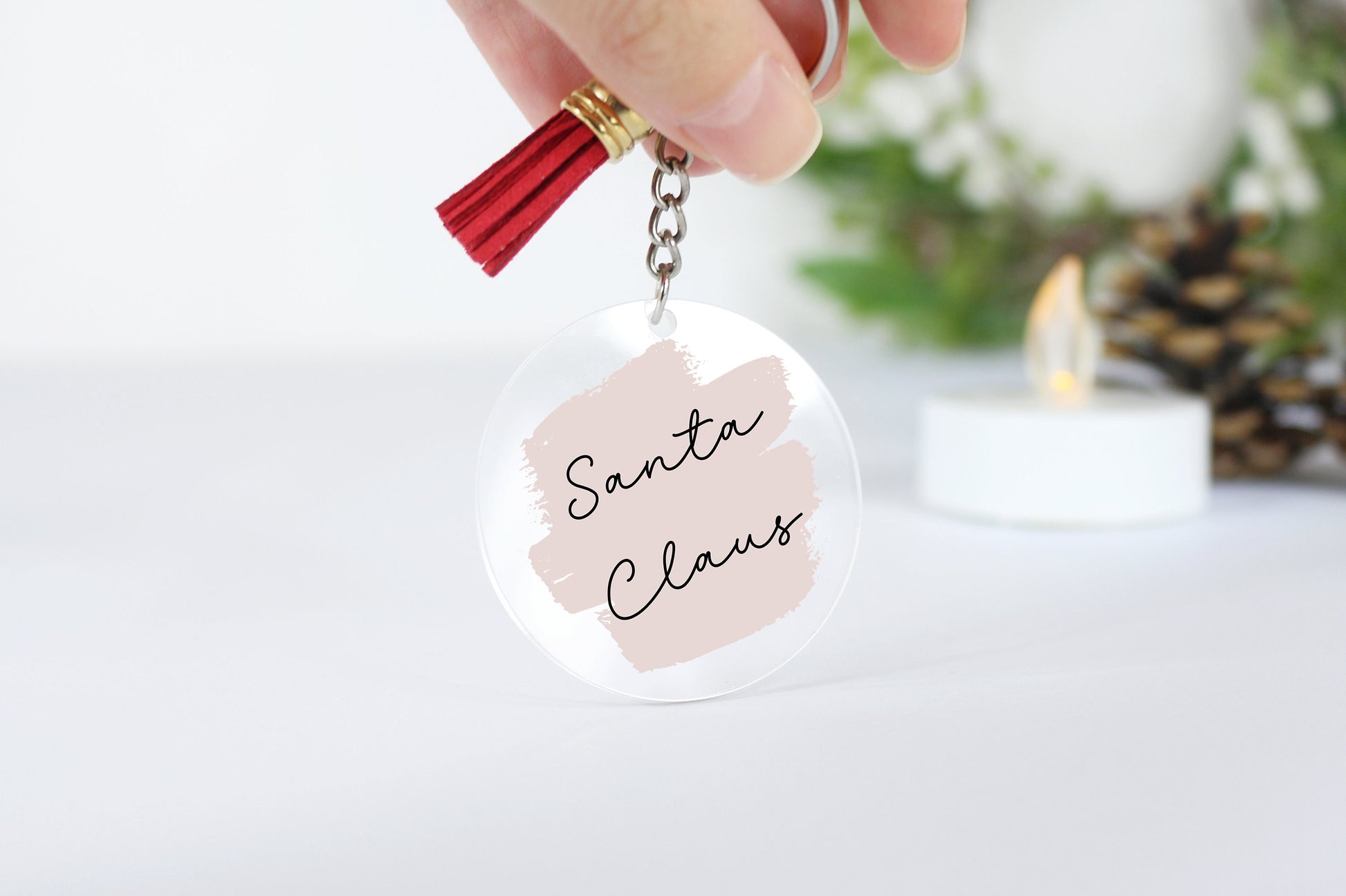 Custom Christmas Acrylic Keyring: Snowman Bag Tag