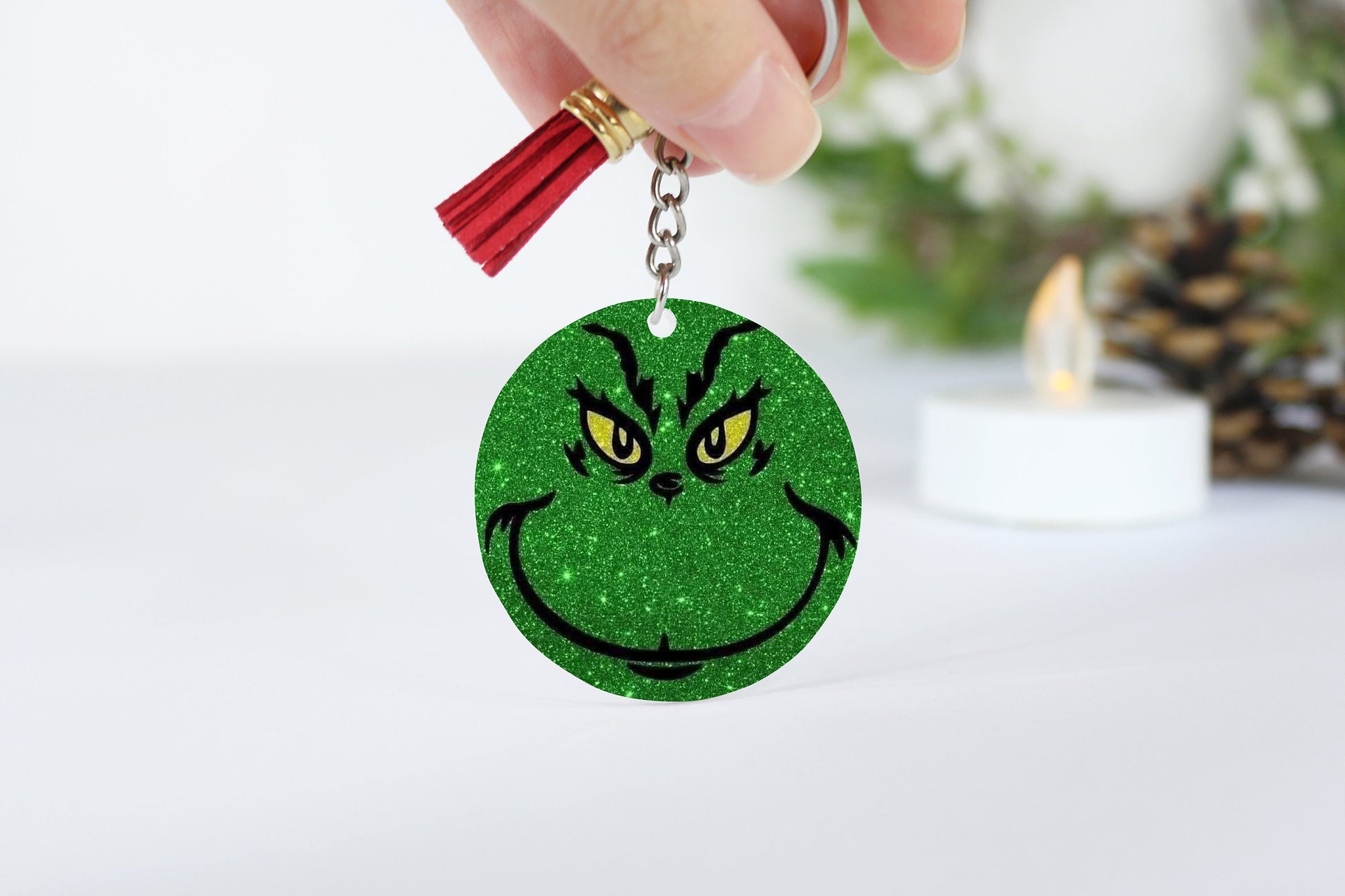 Custom Christmas Acrylic Keyring: Snowman Bag Tag
