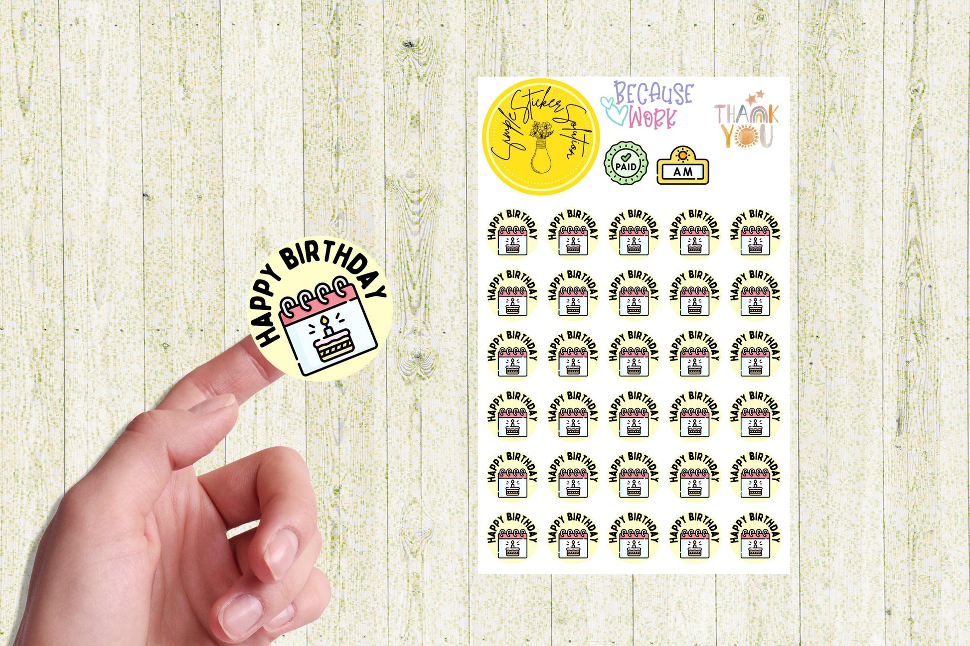Happy Birthday & Birthday Party Reminder Stickers, Diary Stickers, Planner Sticker Sheet, Calendar Sticker, Organiser Stickers