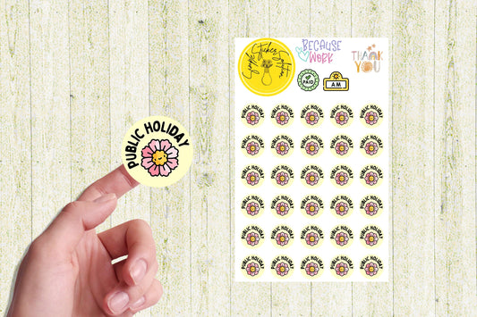Public Holiday Stickers, Events, Diary Stickers, Planner Sticker Sheet, Calendar Sticker, Organiser Stickers