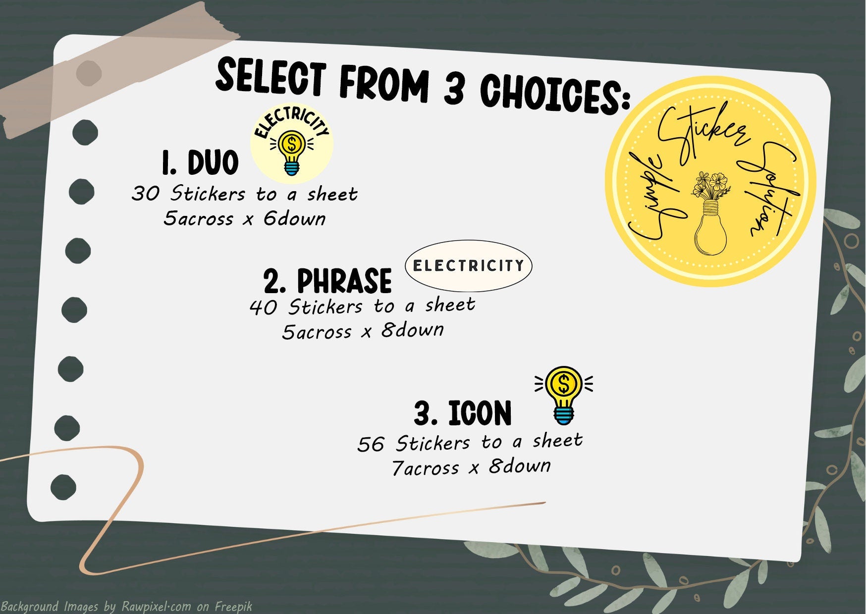 Electricity Bill Planner Stickers: Reminder Decals