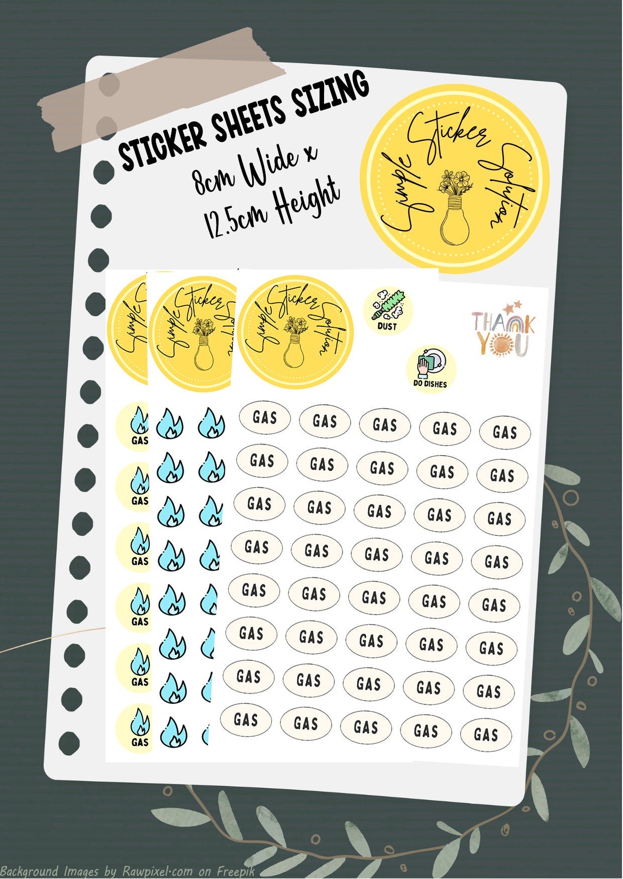 Gas Bill Planner Stickers: Finance Tracker, Reminder Stickers