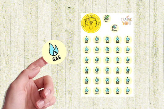 Gas Bill Planner Stickers: Finance Tracker, Reminder Stickers