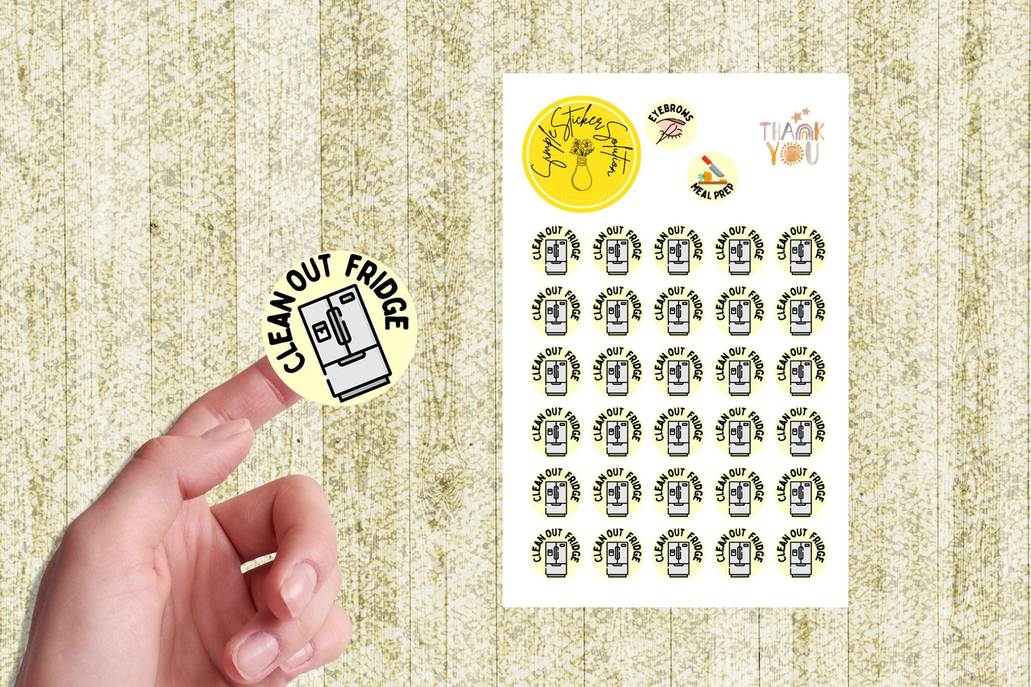 Clean out Fridge Stickers, Weekly/Fortnightly/Monthly Chores, Diary Stickers, Planner Sticker Sheet, Calendar Sticker, Organiser Stickers