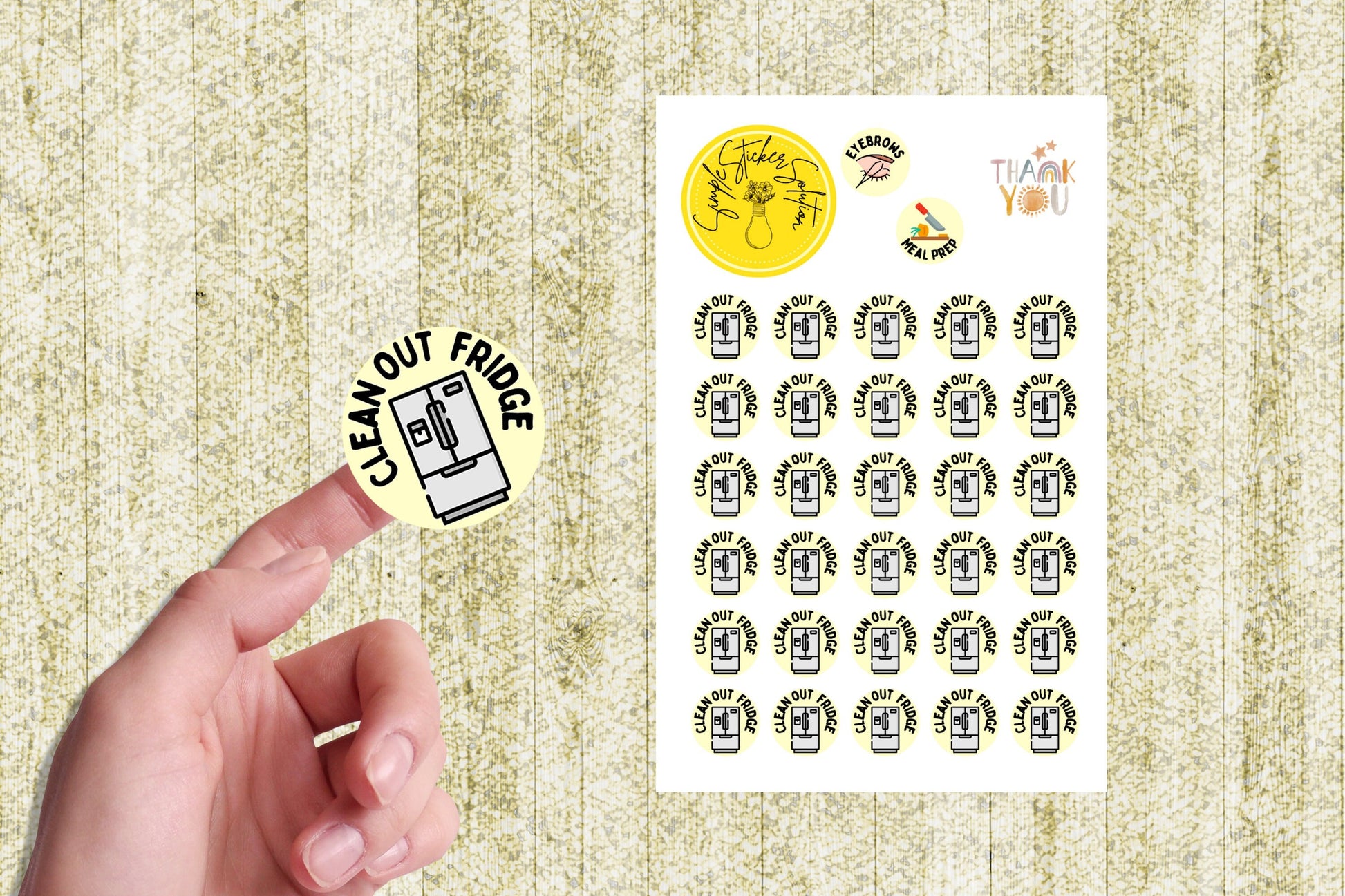 Clean out Fridge Stickers, Weekly/Fortnightly/Monthly Chores, Diary Stickers, Planner Sticker Sheet, Calendar Sticker, Organiser Stickers