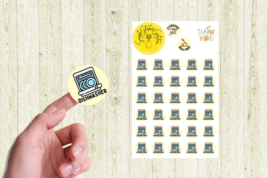 Dishwasher Planner Stickers: Chore Chart Stickers