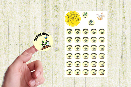 Gardening Stickers, Weekly/Fortnightly Chores, Diary Stickers, Planner Sticker Sheet, Planner, Calendar Sticker