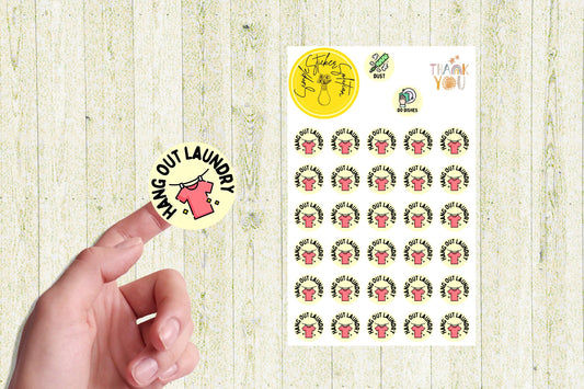 Laundry Day Planner Stickers: Chore Chart Stickers