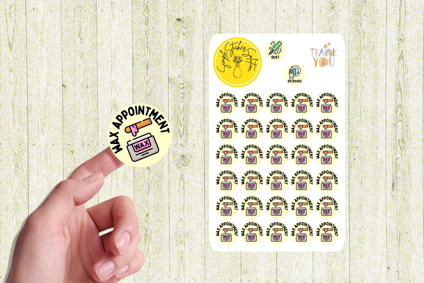 Wax Appointment Stickers, Health + Beauty, Diary Stickers, Planner Sticker Sheet, Calendar Sticker, Organiser Stickers