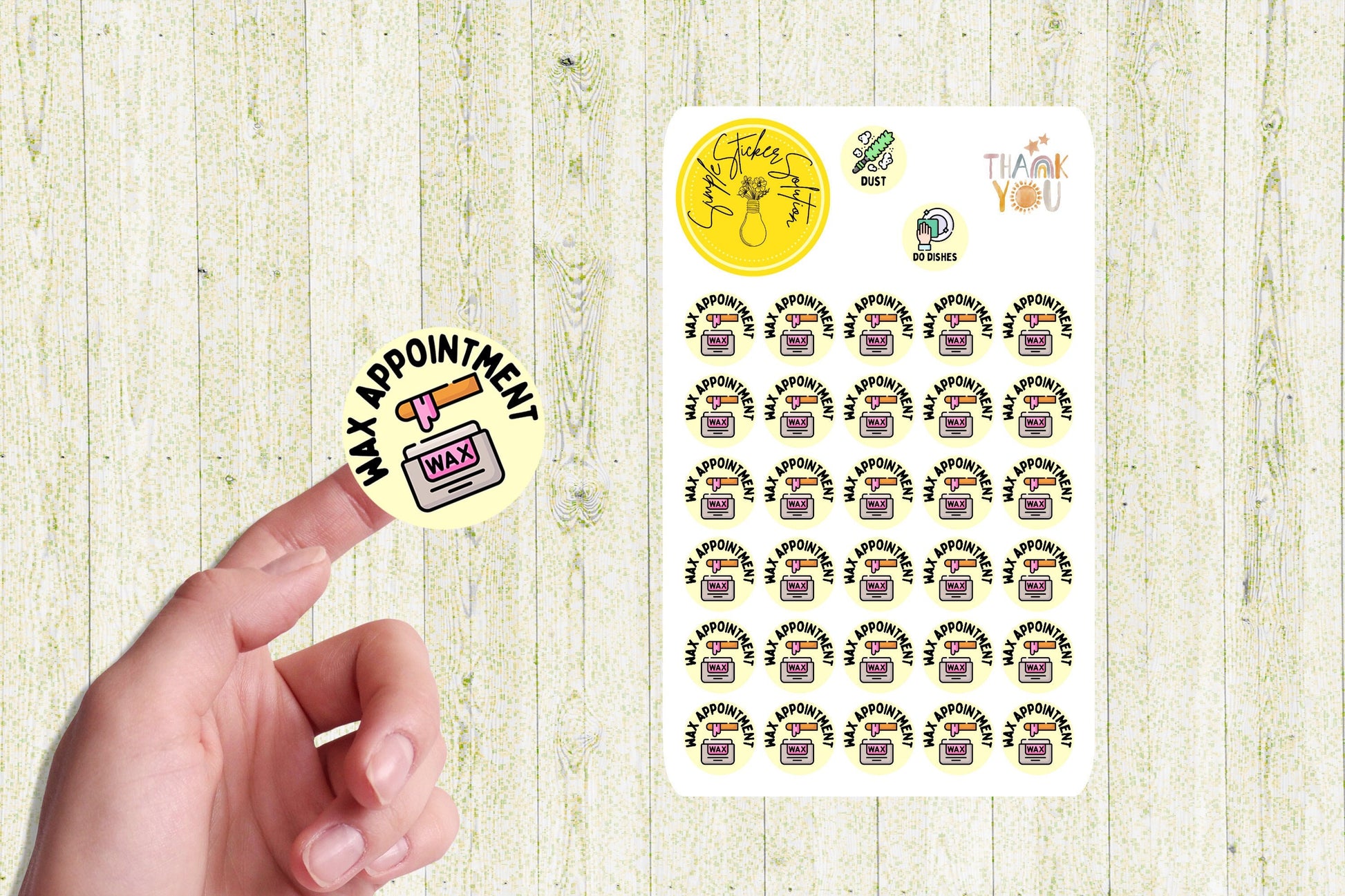 Wax Appointment Stickers, Health + Beauty, Diary Stickers, Planner Sticker Sheet, Calendar Sticker, Organiser Stickers