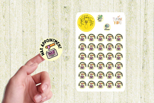 Wax Appointment Stickers, Health + Beauty, Diary Stickers, Planner Sticker Sheet, Calendar Sticker, Organiser Stickers