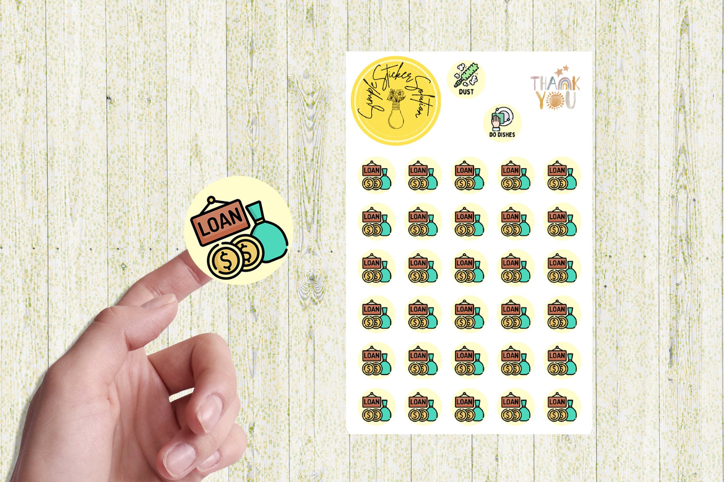 Loan Stickers, Pay Loan Repayments, Diary Stickers, Planner Sticker Sheet, Planner, Calendar Sticker