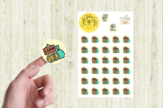 Loan Stickers, Pay Loan Repayments, Diary Stickers, Planner Sticker Sheet, Planner, Calendar Sticker