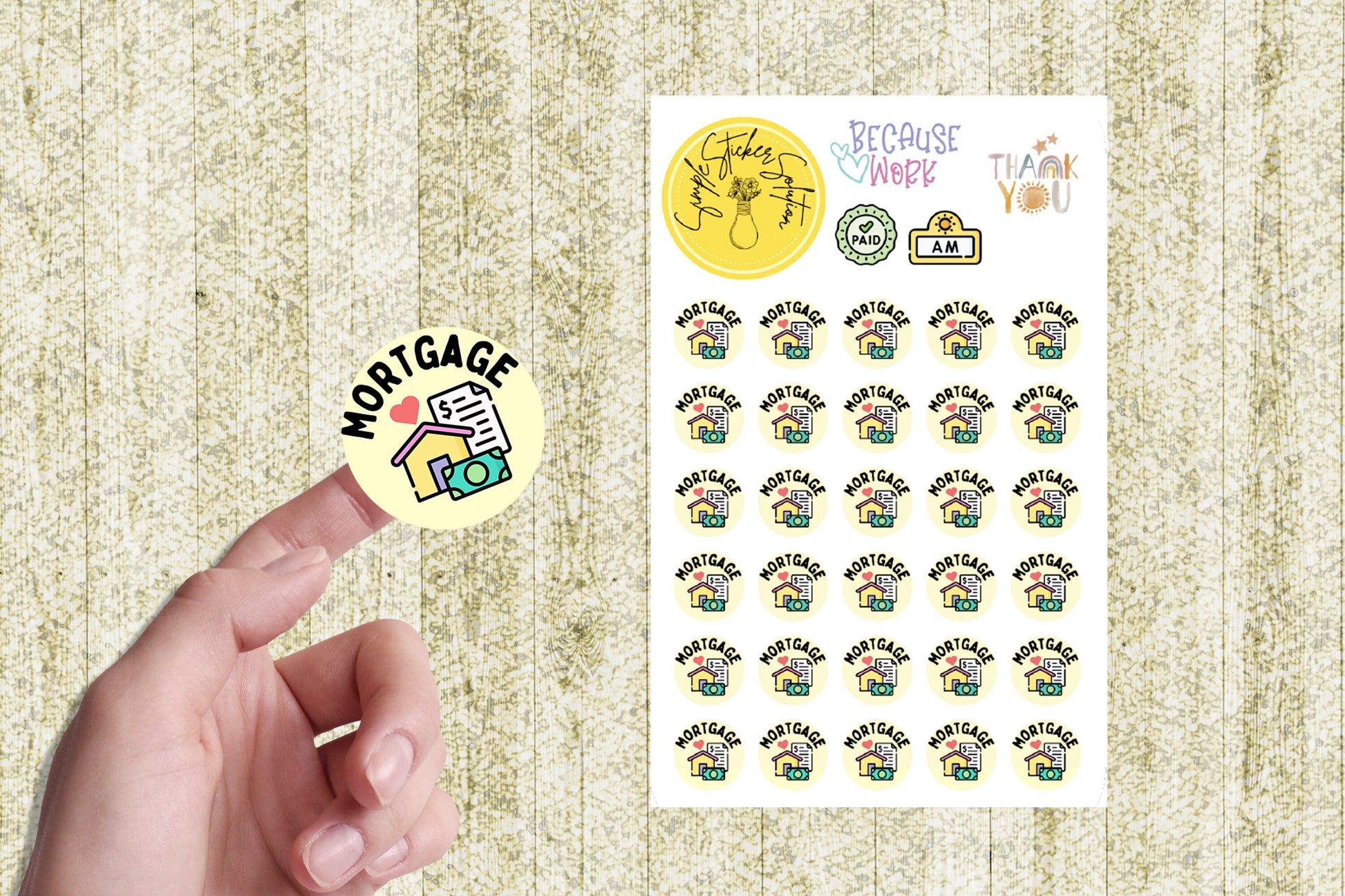 Mortgage Stickers, Pay Mortgage, Diary Stickers, Planner Sticker Sheet, Planner, Calendar Sticker