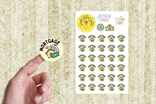 Mortgage Stickers, Pay Mortgage, Diary Stickers, Planner Sticker Sheet, Planner, Calendar Sticker