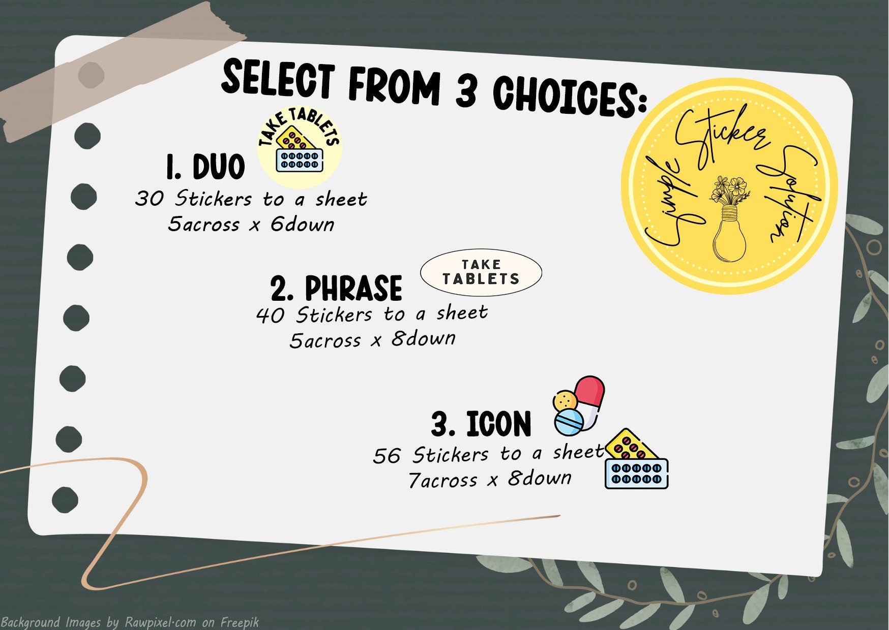 Take Tablets Reminder Stickers, Medical, Diary Stickers, Planner Sticker Sheet, Planner, Calendar Sticker