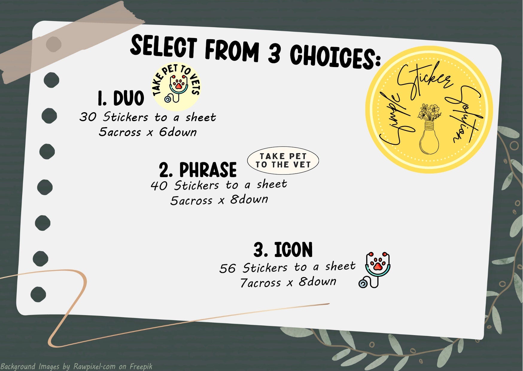 Take Your Pet to the Vets Stickers, Pets, Animals, Diary Stickers, Planner Sticker Sheet, Planner, Calendar Sticker