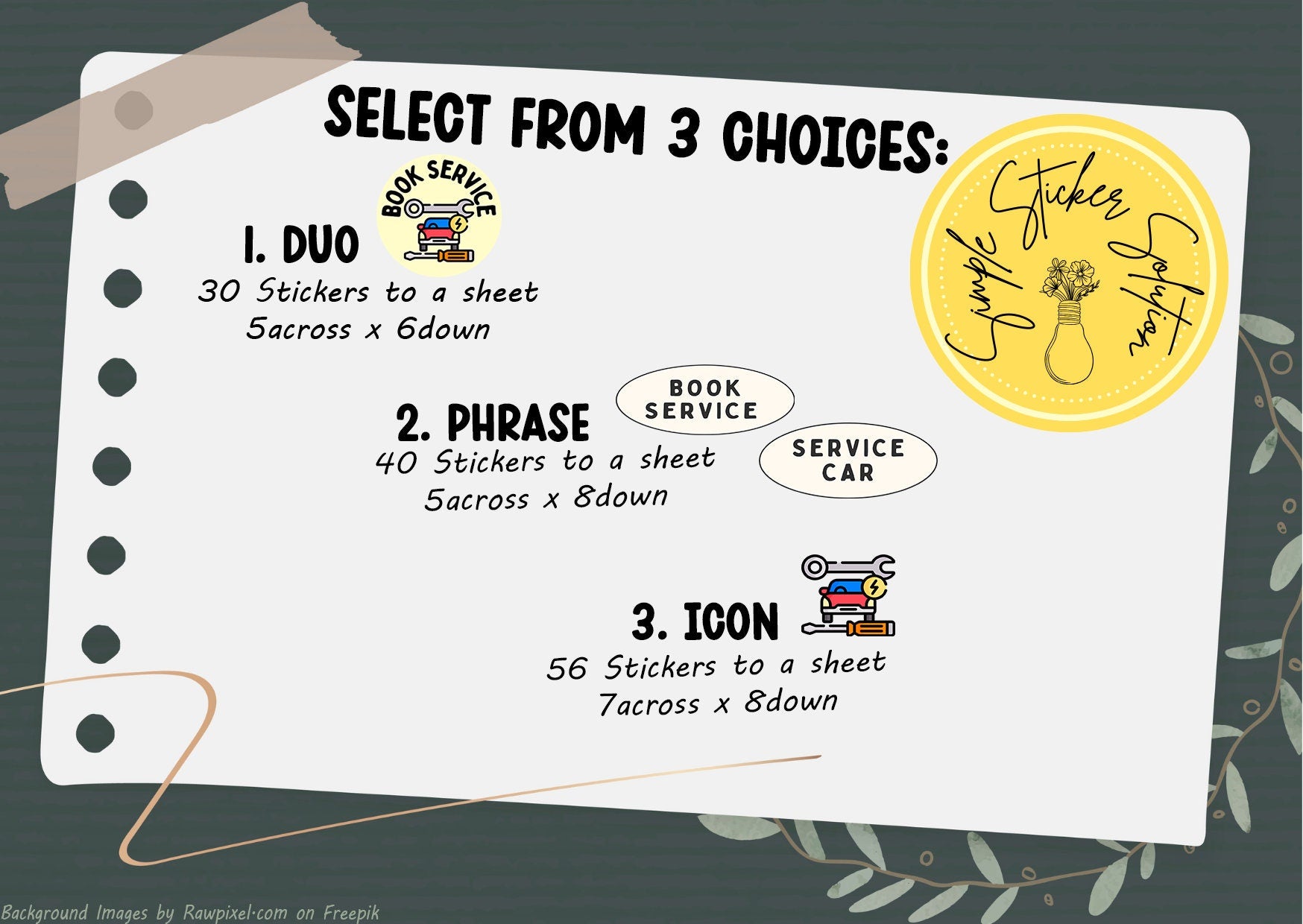 Vehicle Service Planner Stickers: Car Maintenance Calendar Stickers