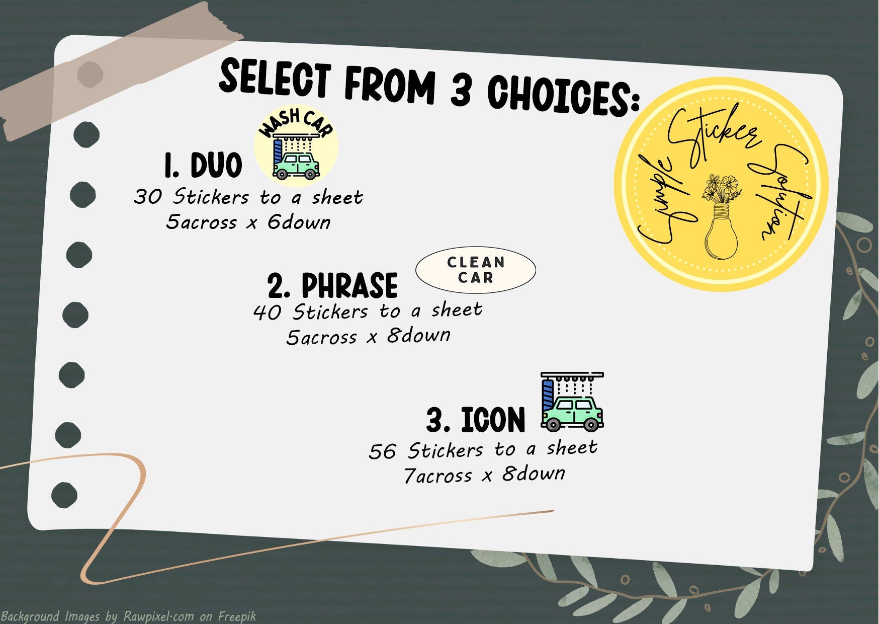 Car Wash Planner Stickers: Vehicle Cleaning Reminder Stickers