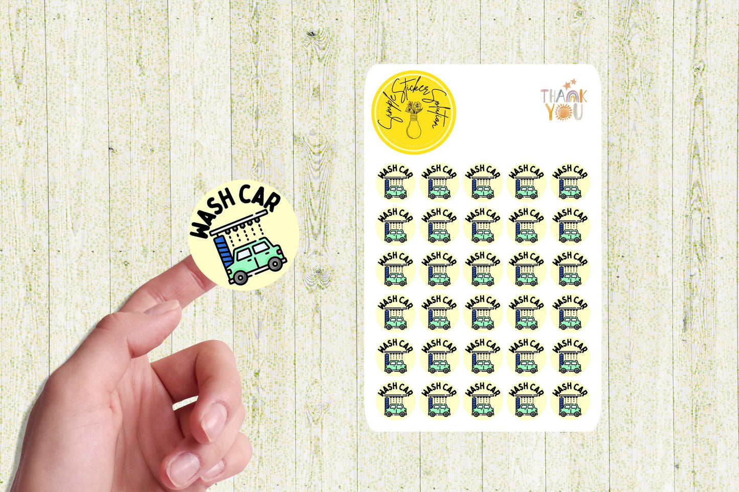 Car Wash Planner Stickers: Vehicle Cleaning Reminder Stickers