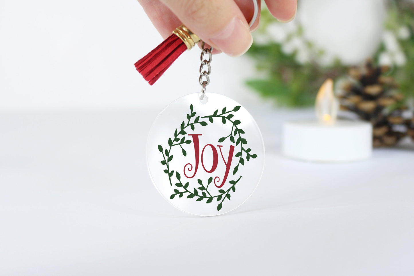 Custom Christmas Acrylic Keyring: Snowman Bag Tag