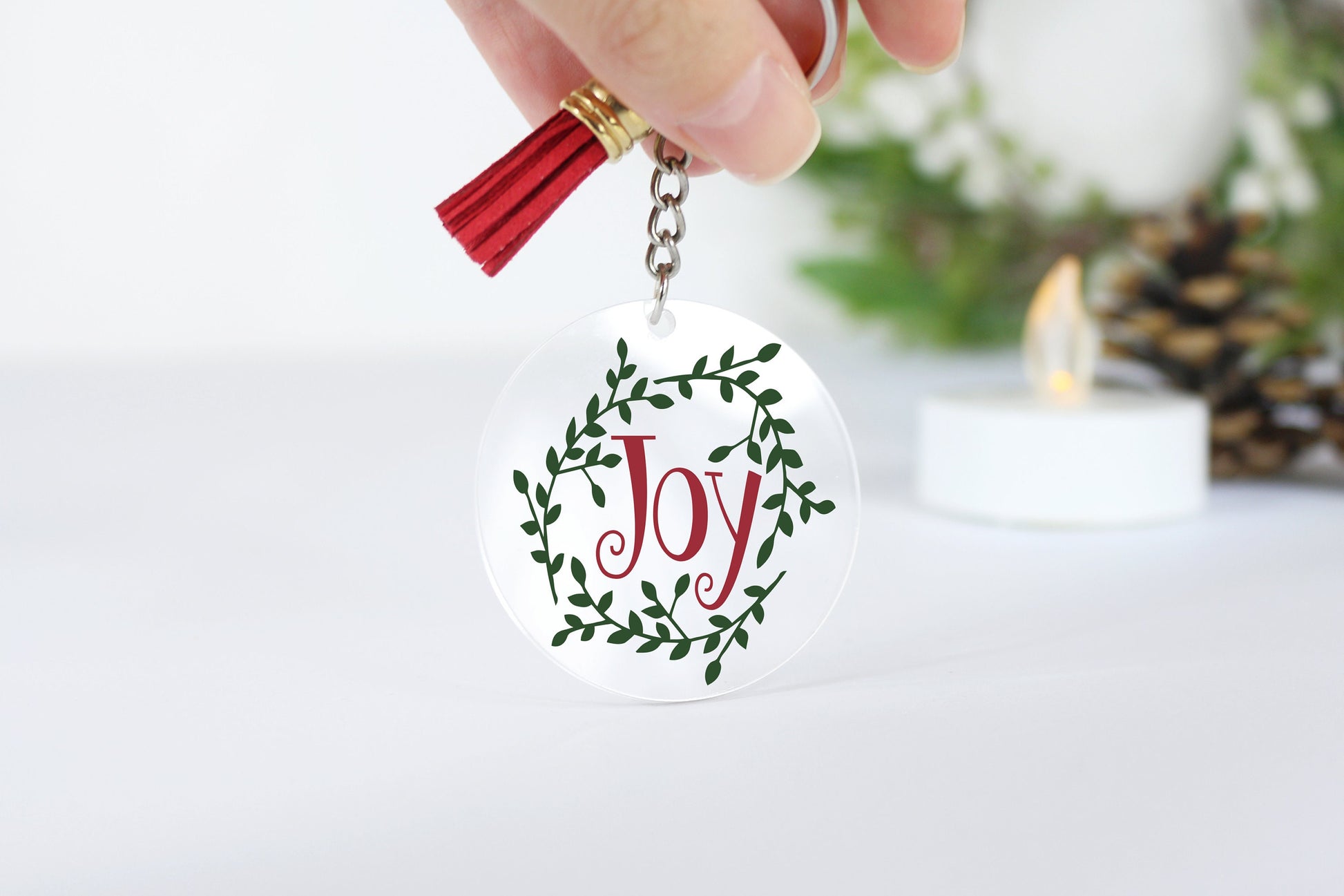 Custom Christmas Acrylic Keyring: Snowman Bag Tag
